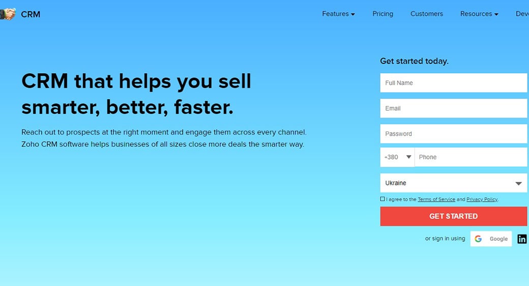 Zoho CRM software